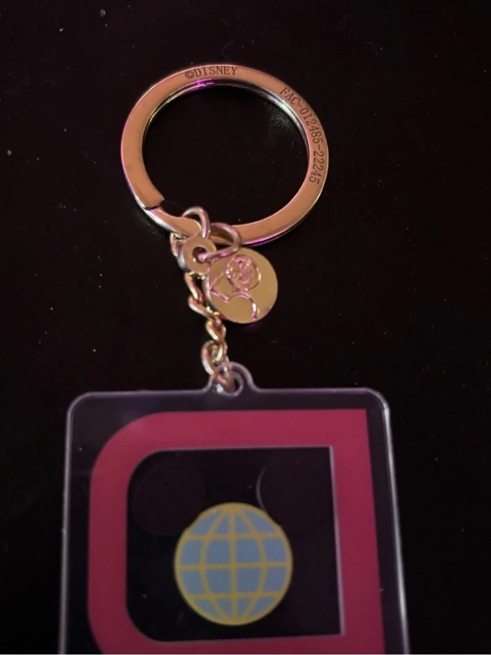 Official Disney Parks EPCOT Acrylic Keychain Mickey Globe Logo 2023 Souvenir